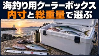 海釣り用クーラーボックスのサイズは魚の長さと運べる重さで決める 