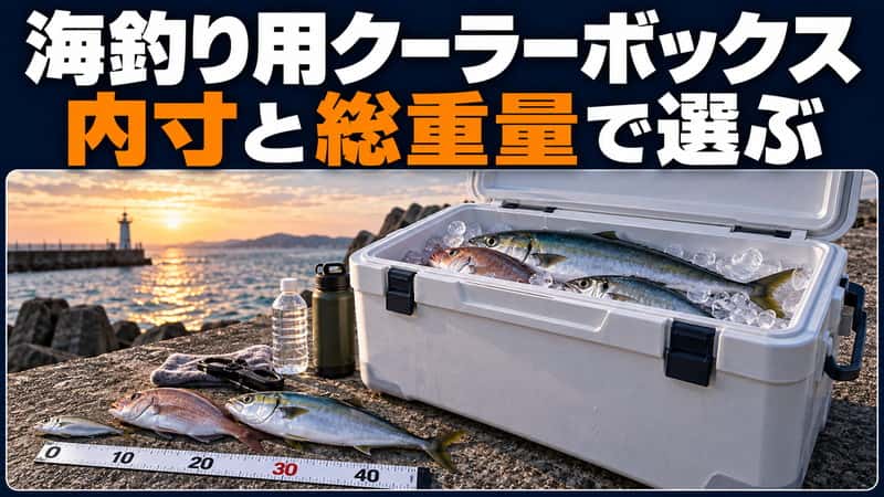 海釣り用クーラーボックスのサイズは魚の長さと運べる重さで決める 
