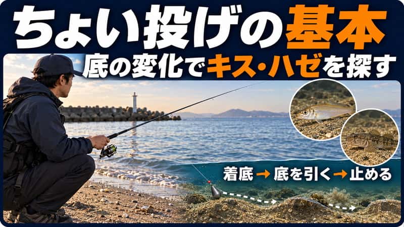 ちょい投げ仕掛けの基本を覚えて底の変化からキスやハゼを探す方法 