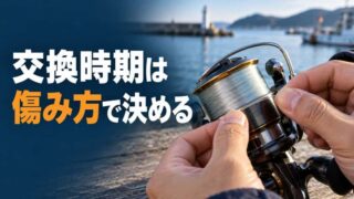 釣り糸の交換時期は使用月数より傷みの位置と残量で決める 