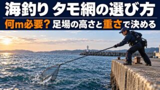 海釣りのタモ網は水面までの距離と扱える重さで長さを選ぶ 