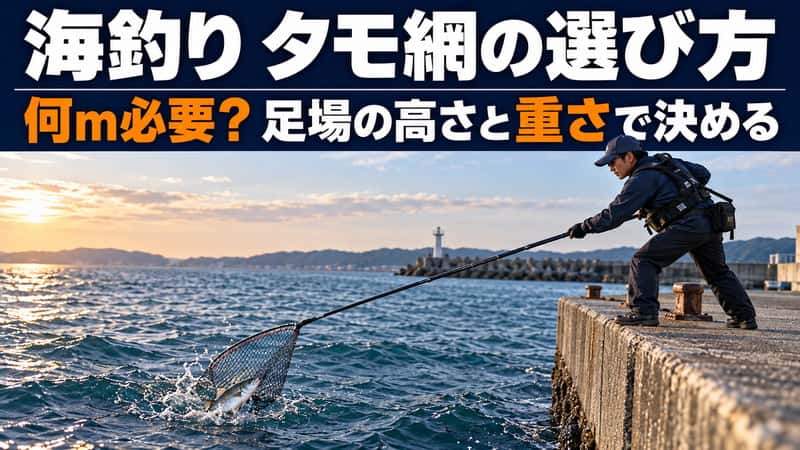 海釣りのタモ網は水面までの距離と扱える重さで長さを選ぶ 